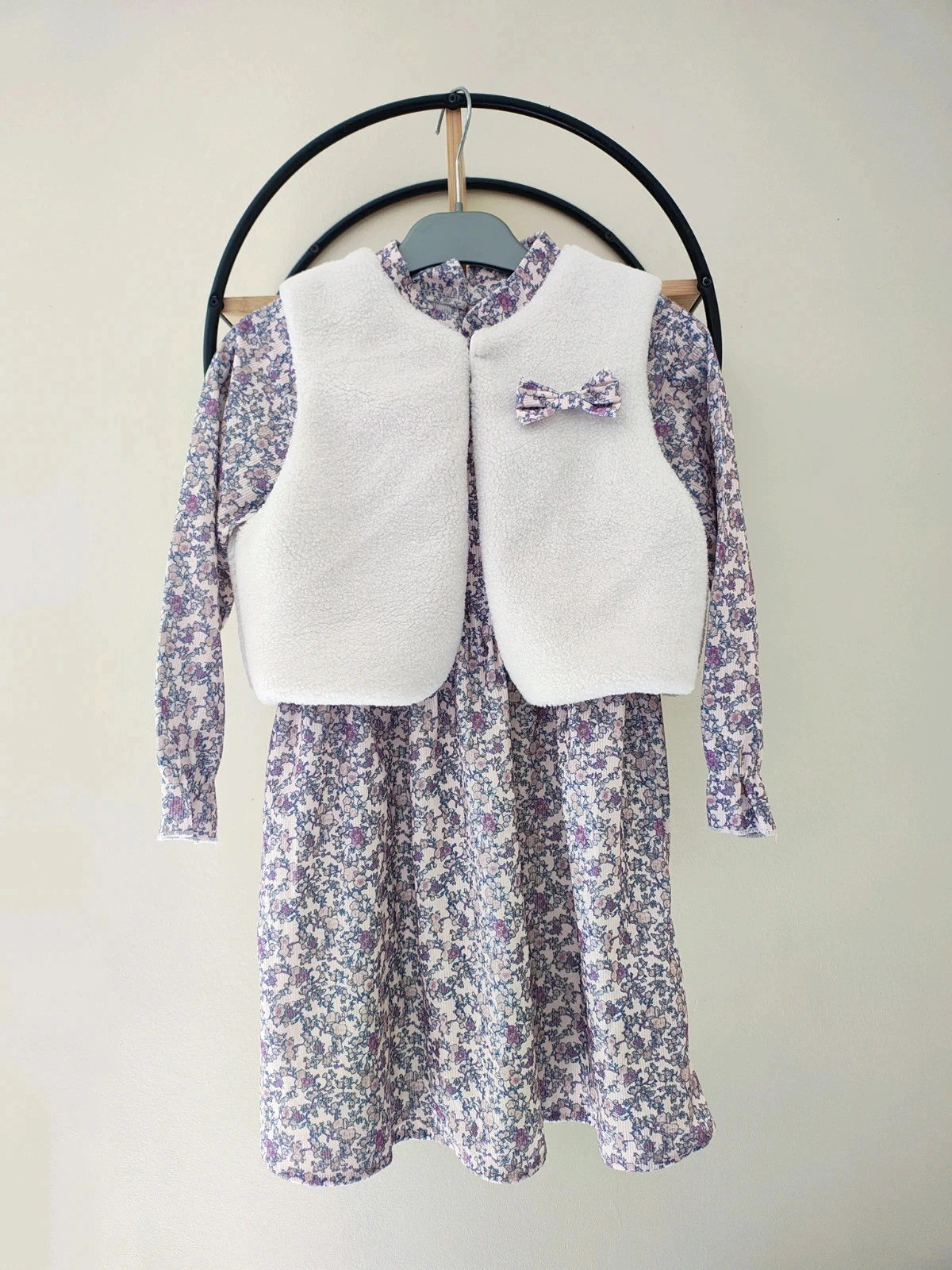7 8 ans robe été gilet assorti